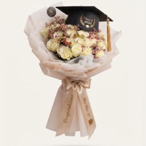 Golden Graduation Carnation Basket