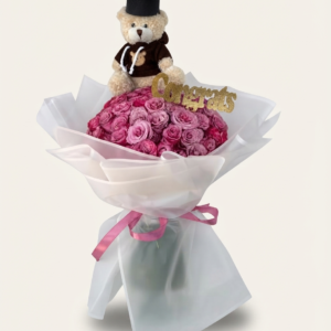 Vibrant Graduation Carnation Basket